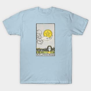 Ace of pentacles tarot card (distressed) T-Shirt